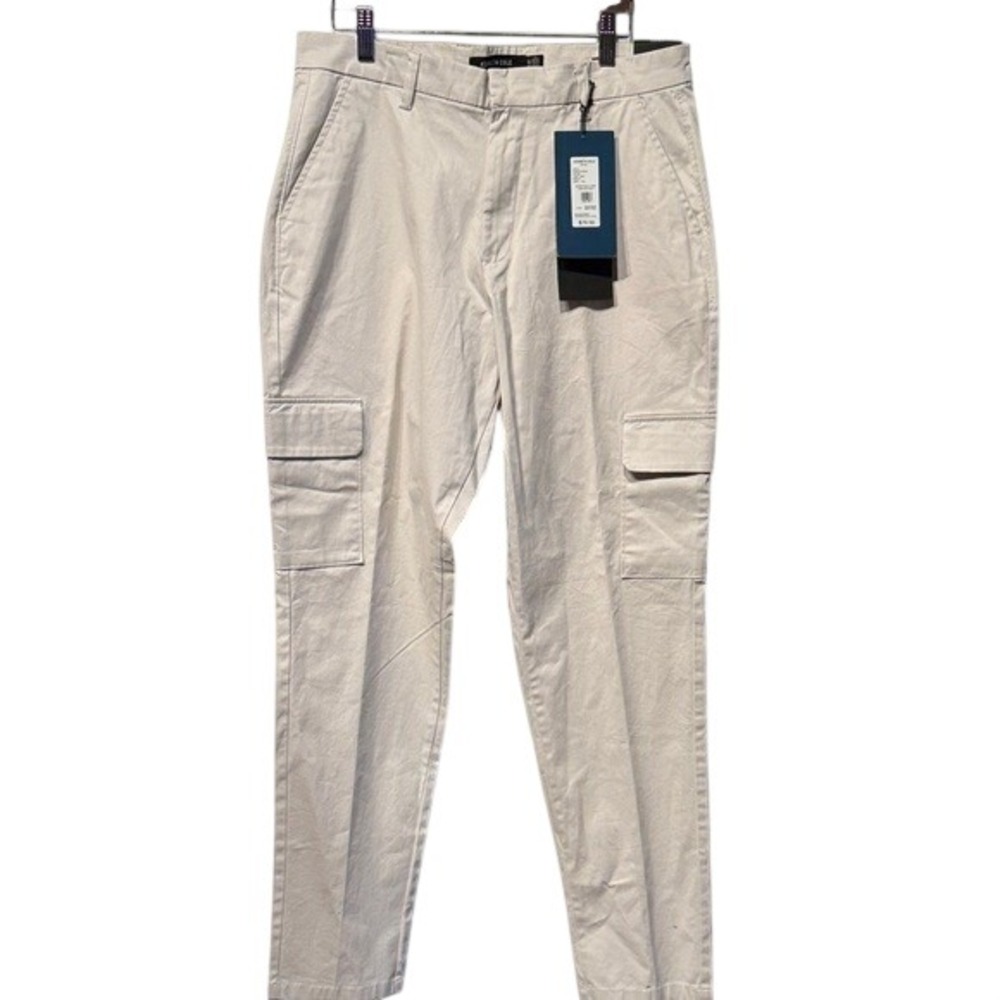 New Kenneth Cole New York The Cotton Stretch Cargo Pant Tan Men's Tapered‎ 32x32